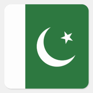 Pakistan-Flaggen-Aufkleber Quadratischer Aufkleber