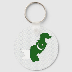 Pakistan-Flaggen-Karte Größengleich Schlüsselanhänger