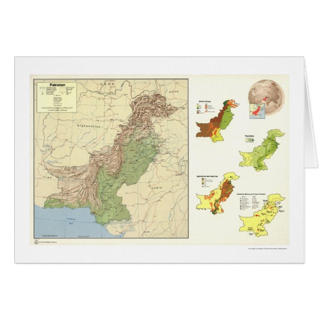 Pakistan führte Karte - 1973 einzeln auf (Vorderseite (Horizontal))
