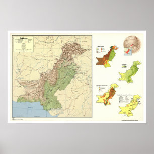 Pakistan führte Karte - 1973 einzeln auf Poster