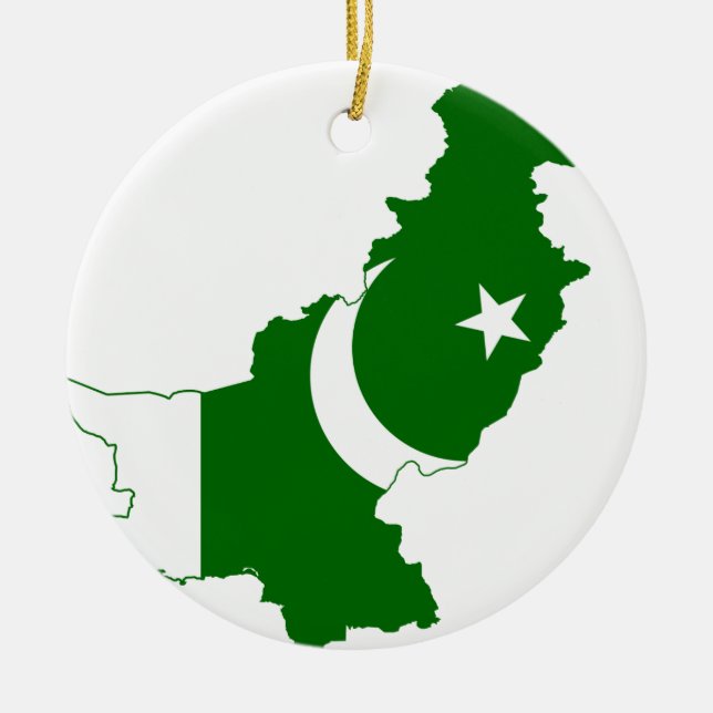 Pakistan-Karten-Flagge Keramikornament (Vorne)