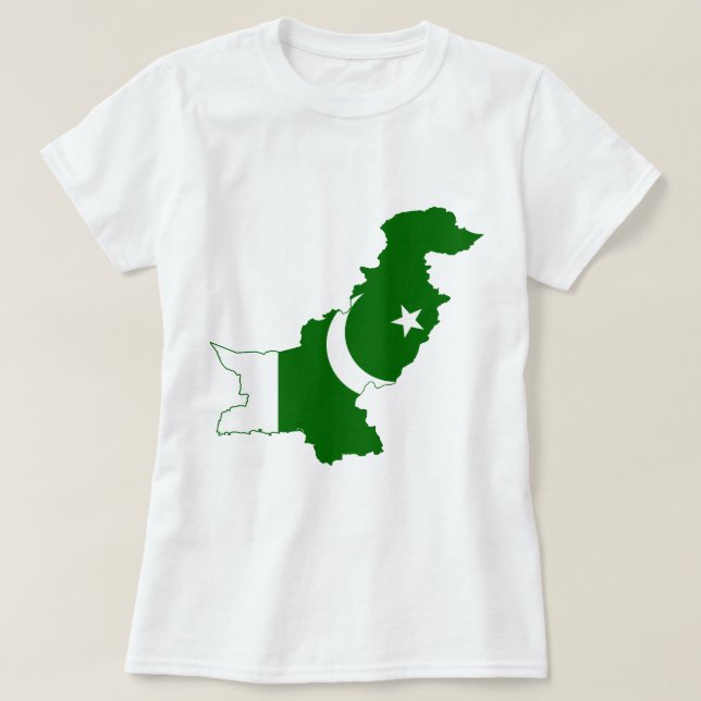 Pakistan-Karten-Flagge T-Shirt (Design vorne)
