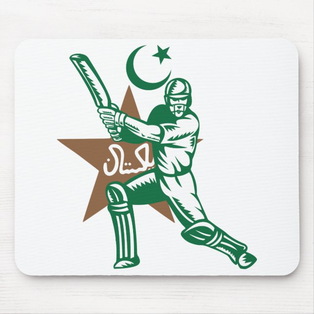 Pakistan-Kricket-Team-T - Shirt lockert Jersey auf Mousepad (Vorne)