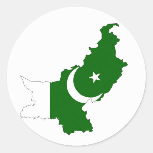 Pakistan-Landesflaggekarten-Formsymbol Runder Aufkleber
