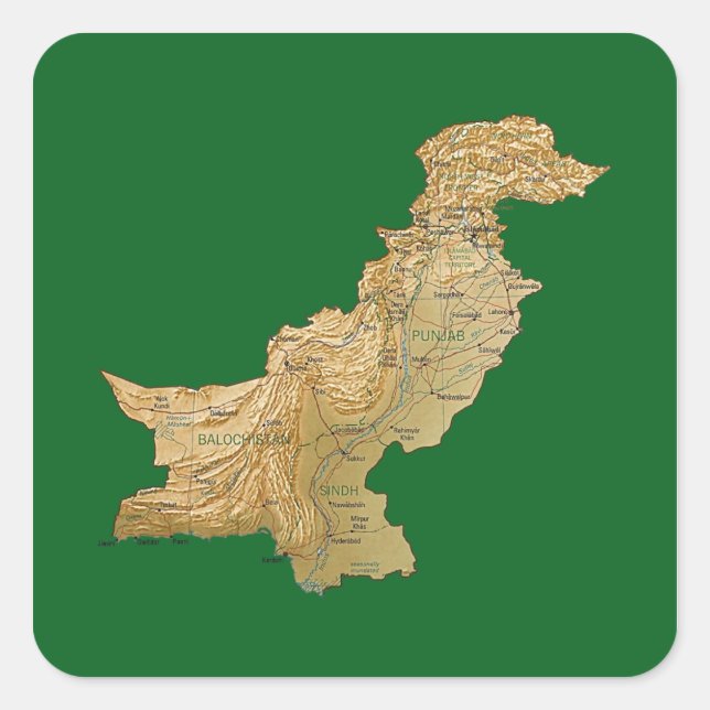 Pakistan Map Sticker (Vorderseite)