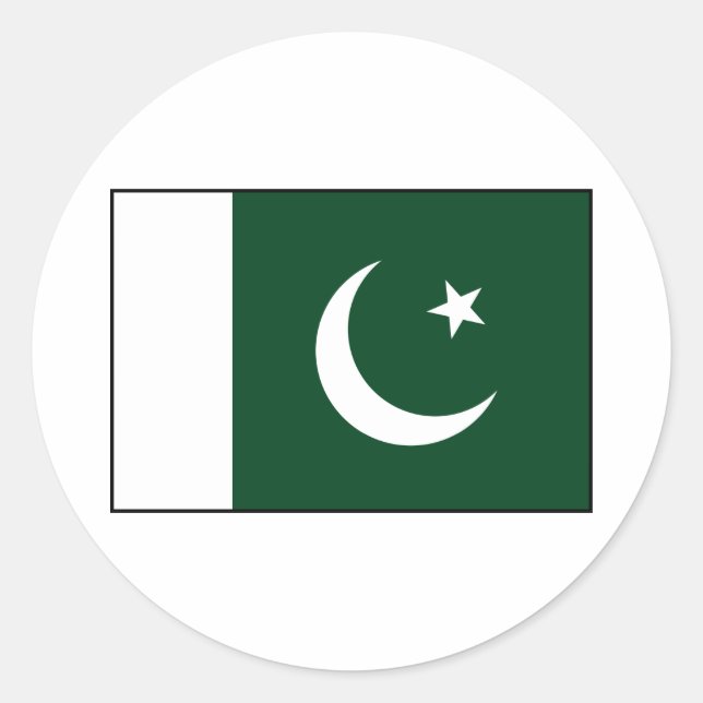 Pakistan - pakistanische Flagge Runder Aufkleber (Vorderseite)