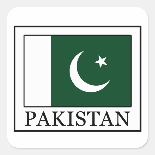 Pakistan Quadratischer Aufkleber (Vorderseite)