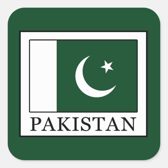 Pakistan Quadratischer Aufkleber (Vorderseite)