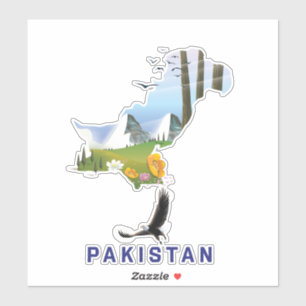 Pakistan Reiseplakatkarte Aufkleber
