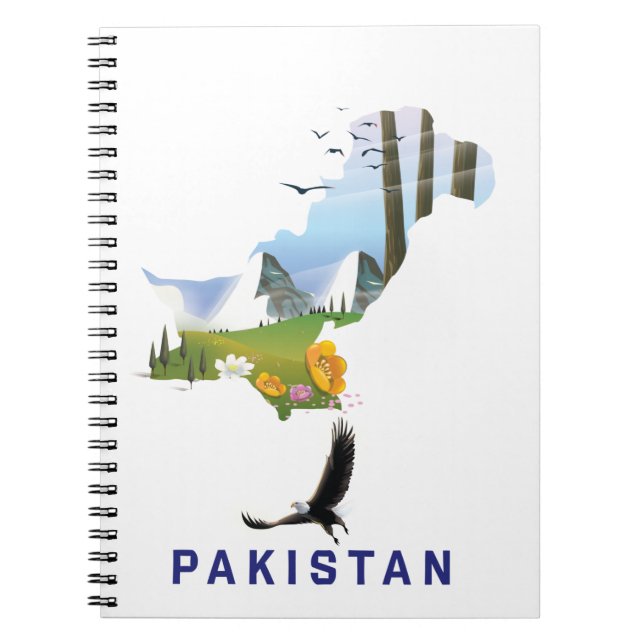 Pakistan Reiseplakatkarte Notizblock (Vorderseite)
