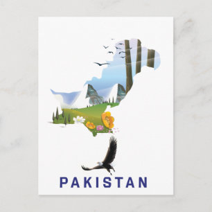 Pakistan Reiseplakatkarte Postkarte