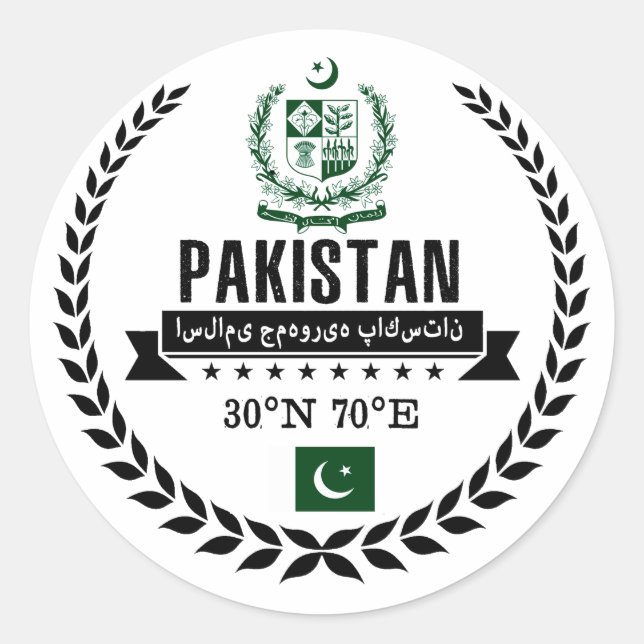 Pakistan Runder Aufkleber (Vorderseite)