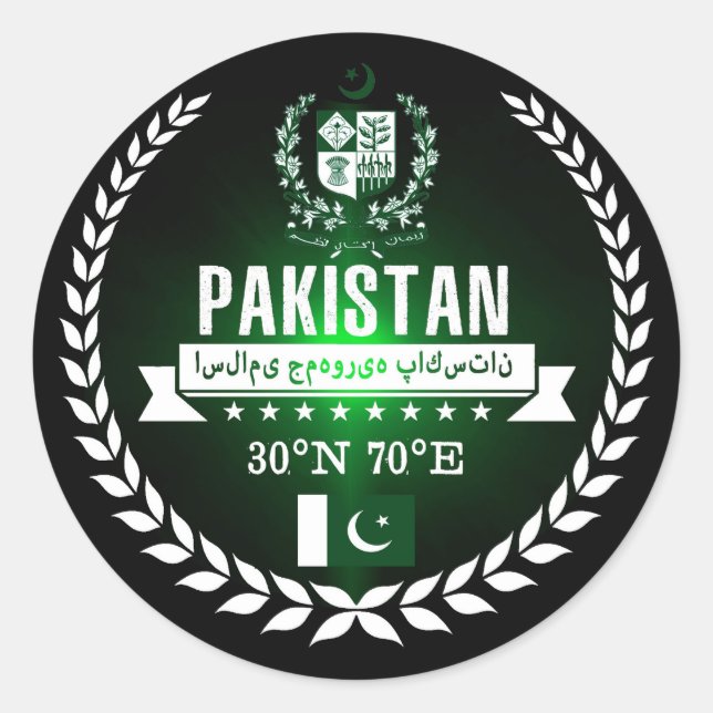 Pakistan Runder Aufkleber (Vorderseite)