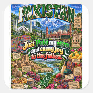 Pakistan T-Shirt Quadratischer Aufkleber