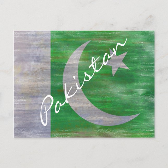 Pakistan unter pakistanischer Flagge leidet Postkarte (Vorderseite)