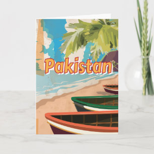 Pakistan Vintage Urlaubsposter Feiertagskarte