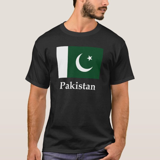Pakistanflagge und -name T-Shirt (Vorderseite)