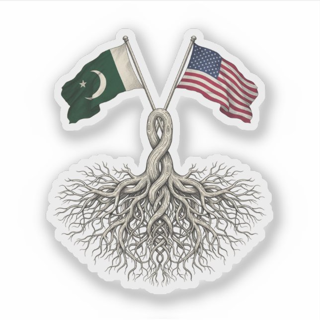 Pakistani-American Aufkleber (Vorderseite)