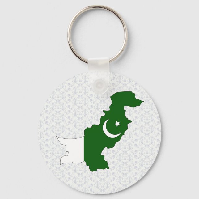 Pakistanische Flag-Karte Schlüsselanhänger (Vorderseite)