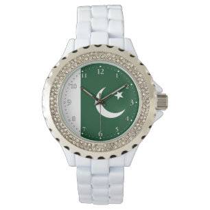 pakistanische Flagge Armbanduhr