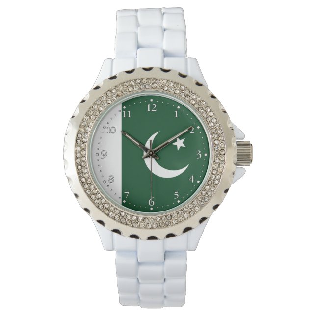 pakistanische Flagge Armbanduhr (Vorderseite)