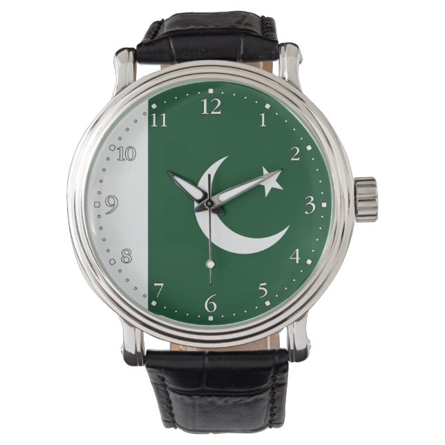 pakistanische Flagge Armbanduhr (Vorderseite)