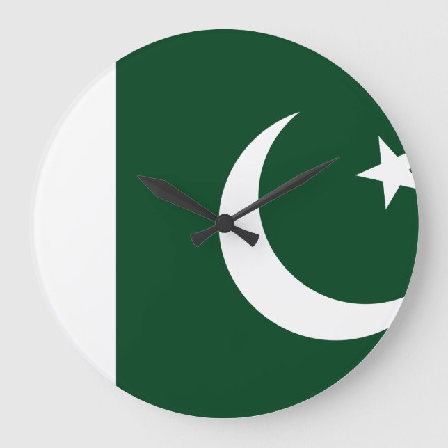 pakistanische Flagge Große Wanduhr (Vorderseite)