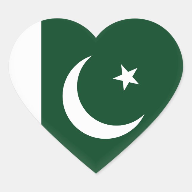 pakistanische Flagge Herz-Aufkleber (Vorderseite)