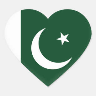 pakistanische Flagge Herz-Aufkleber