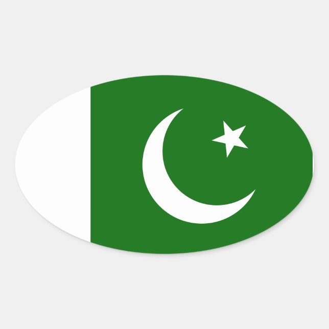 Pakistanische Flagge Oval-Aufkleber Ovaler Aufkleber (Vorderseite)