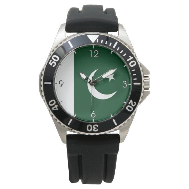 pakistanische Flagge (Pakistan) Armbanduhr (Vorderseite)