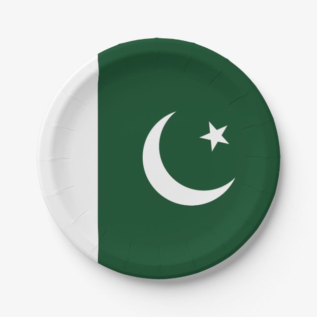 pakistanische Flagge Pappteller (Vorderseite)