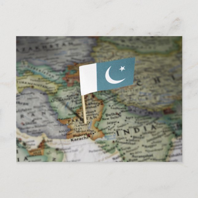 pakistanische Flagge Postkarte (Vorderseite)