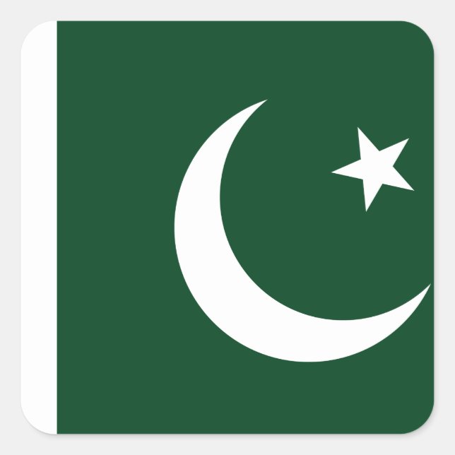 pakistanische Flagge Quadratischer Aufkleber (Vorderseite)
