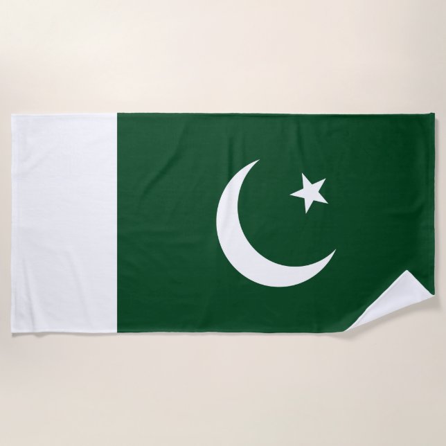 pakistanische Flagge Strandtuch (Vorderseite)
