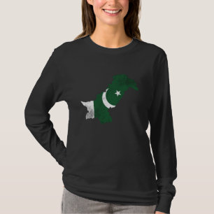 Pakistanische Flaggenkarte T-Shirt