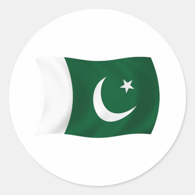 Pakistanische Flaggenkennzeichnung Runder Aufkleber (Vorderseite)