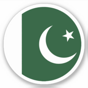 Pakistanische Flaggenrundkleber Aufkleber