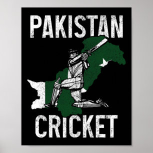 Pakistanischer Cricket-Spieler Pakistanische Flagg Poster