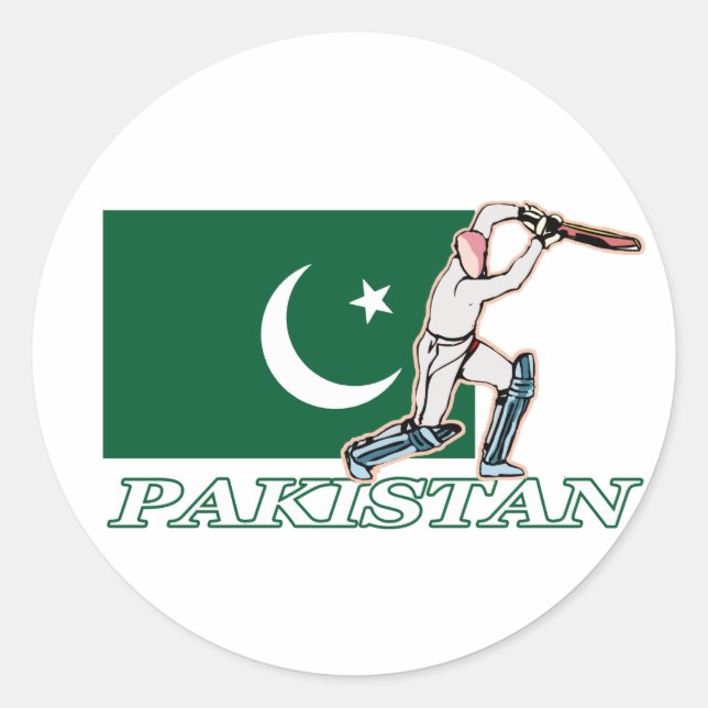 Pakistanischer Cricket-Spieler Runder Aufkleber (Vorderseite)