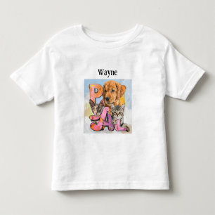 Pal Hund und Katzen plus personalisierter Name Kleinkind T-shirt