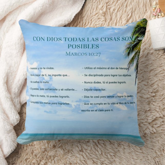 Palabras Motivacionales Logrando Metas Cielo Azul Kissen (Decke)