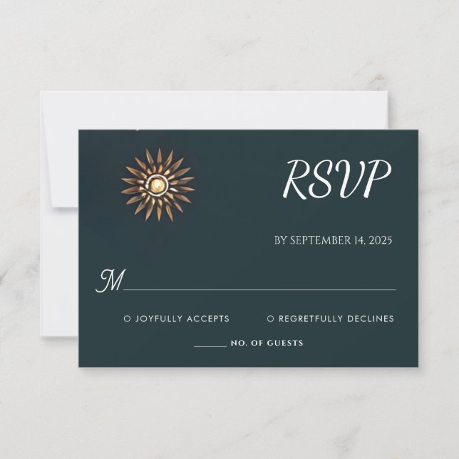 Palace Hindi Henna Mehndi Indian Style Wedding RSVP Karte (Vorderseite)