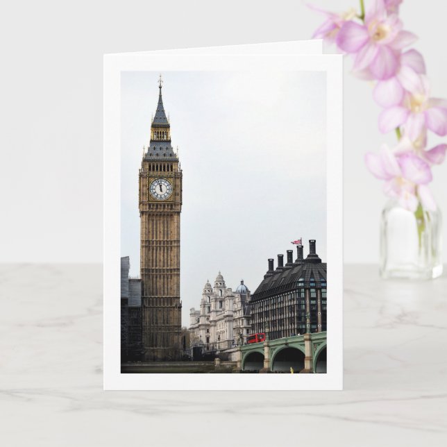 Palace of Westminster Bridge View, London, England Karte (Orchidee)