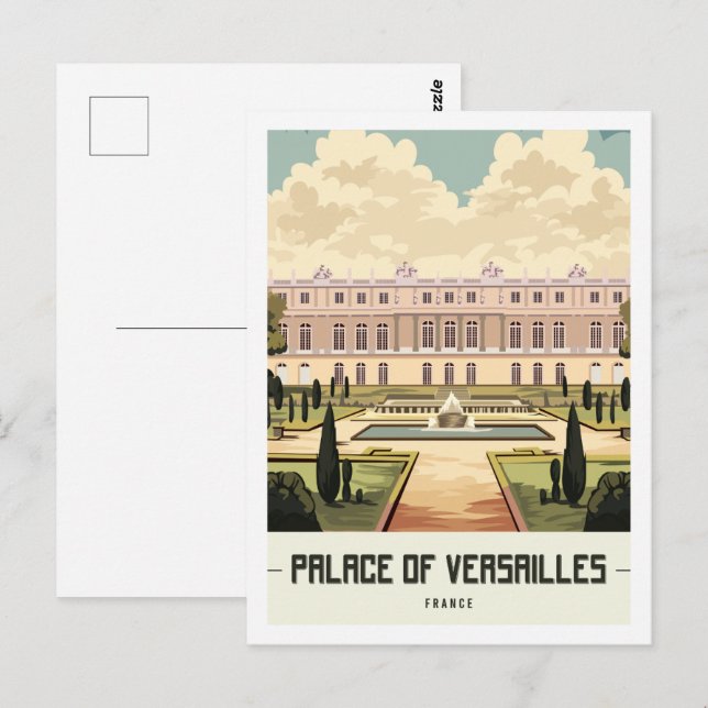 Palace Versailles Paris Frankreich Reisemarkt Postkarte (Vorne/Hinten)