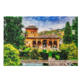 Palacio del Partal, Alhambra, Granada, Spanien. Künstlicher Leinwanddruck