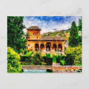 Palacio del Partal, Alhambra, Granada, Spanien. Postkarte
