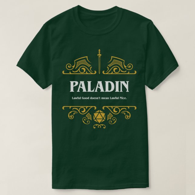 Paladin Class Tabletop RPG Gaming T-Shirt (Design vorne)