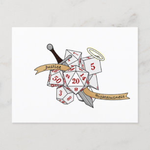 Paladin Dice Design Ankündigungspostkarte