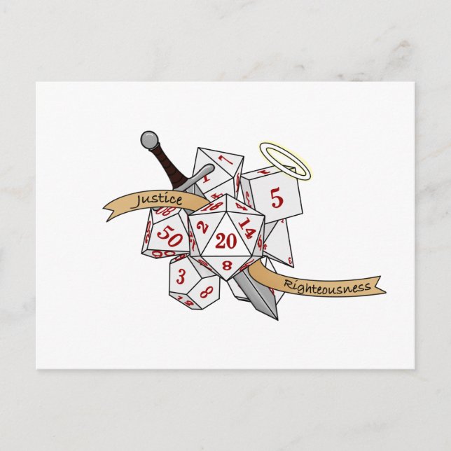 Paladin Dice Design Feiertagspostkarte (Vorderseite)